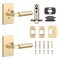 Sure-Loc Hardware Sure-Loc Hardware Levanto Privacy Rosette, Satin Brass, Smooth Grip in Satin Brass LV102 SB GRIP-SM SB - alternate 3
